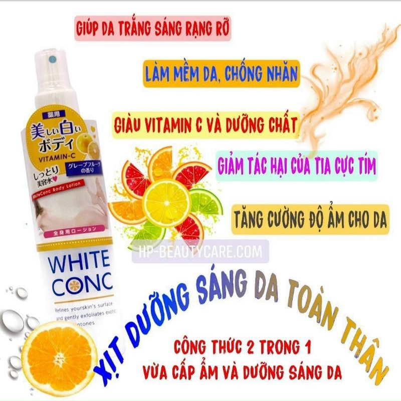 Xịt Dưỡng Trắng Da Toàn Thân White Conc Body Lotion C II 245mL