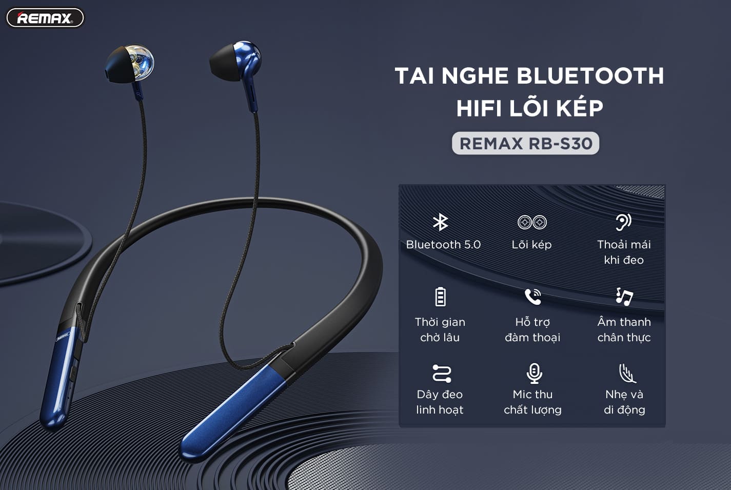 Tai Nghe Bluetooth Thể Thao REMAX RB-S30 - Hàng Chính Hãng