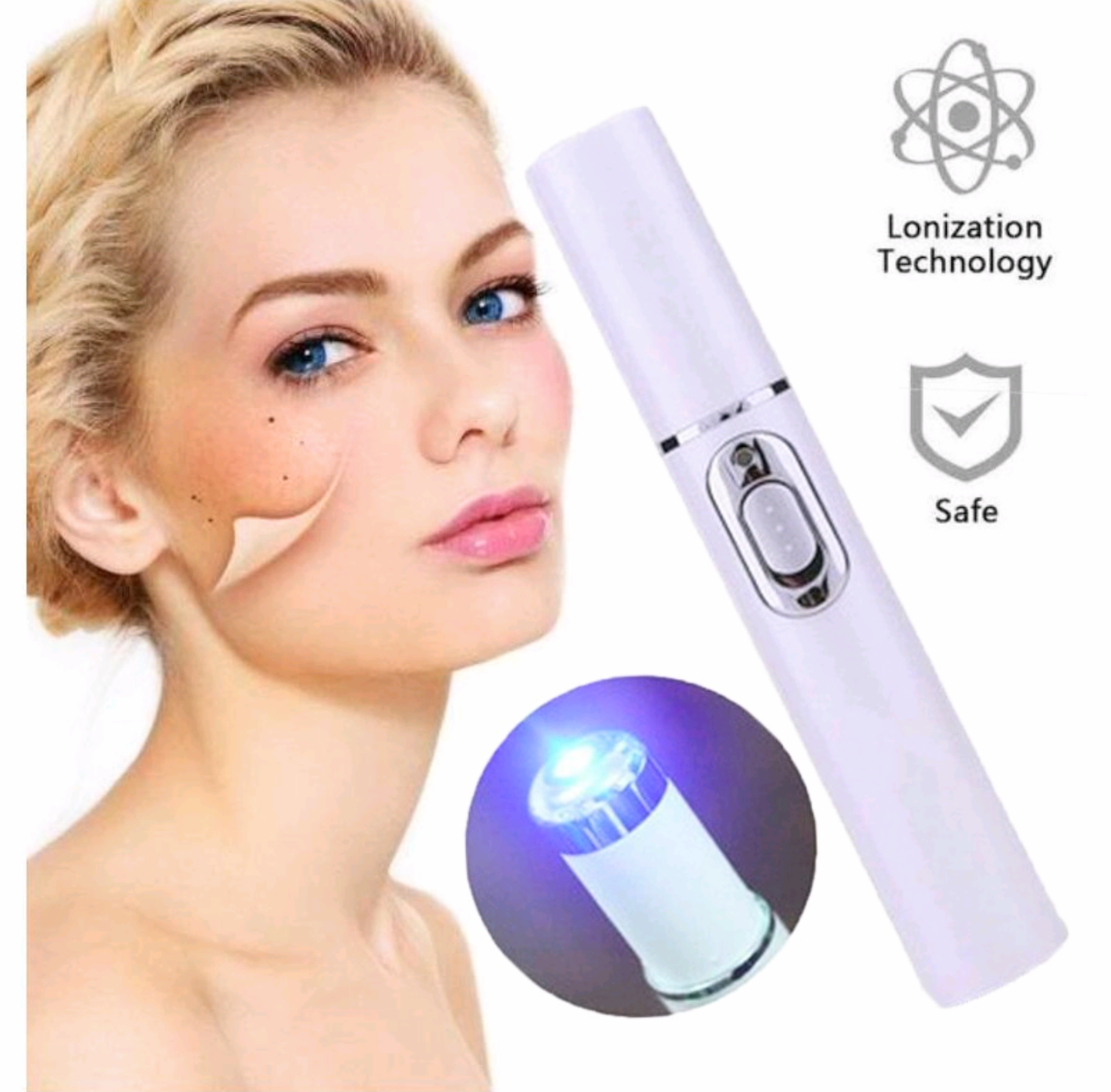 1 BÚT MÁY XÓA MỤN BẰNG TIA LASER ÁNH SÁNG XANH THÔNG MINH HIỆU QUẢ CÔNG NGHỆ MỚI SỬ DỤNG CHO NAM NỮ TIỆN DỤNG HÀNG CAO CẤP