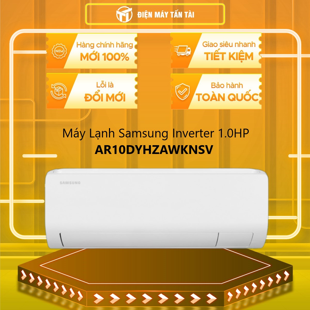 Máy lạnh Samsung AR10DYHZAWKNSV Digital Inverter 9,000 BTU/h (HÀNG CHÍNH HÃNG - CHỈ GIAO HCM)