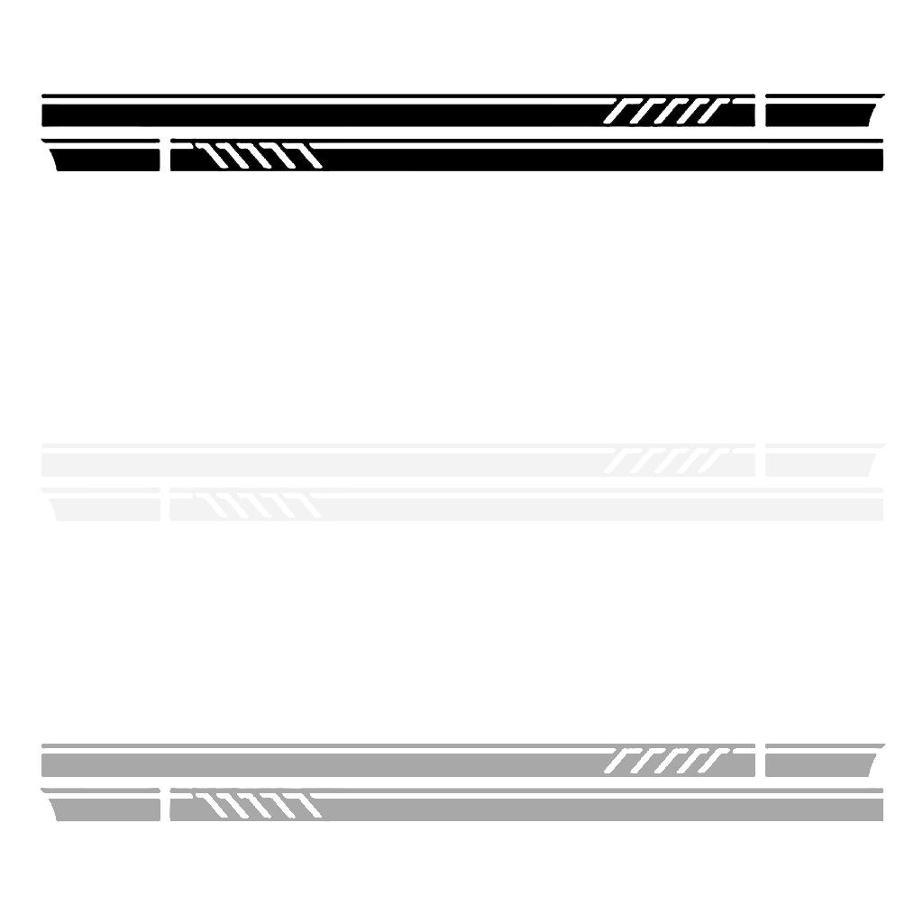 2PCS 220*11.5cm Stripe Graphics Car Both Side Body Vinyl Decal Sticker Black