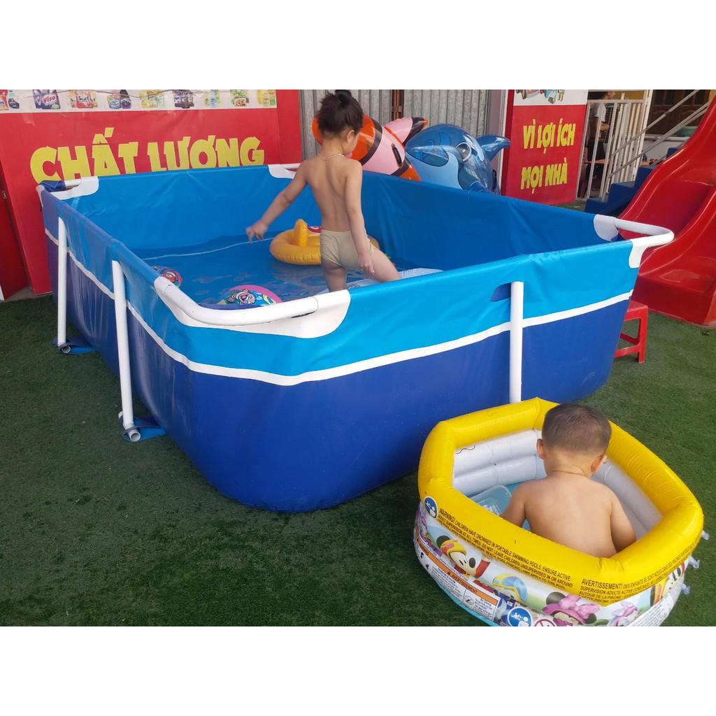 bể bơi lắp ghép kích thước 2.6mx1.7mx61cm chất lượng, an toàn với trẻ nhỏ{ giá rẻ nhất thị trường, có quà tặng}