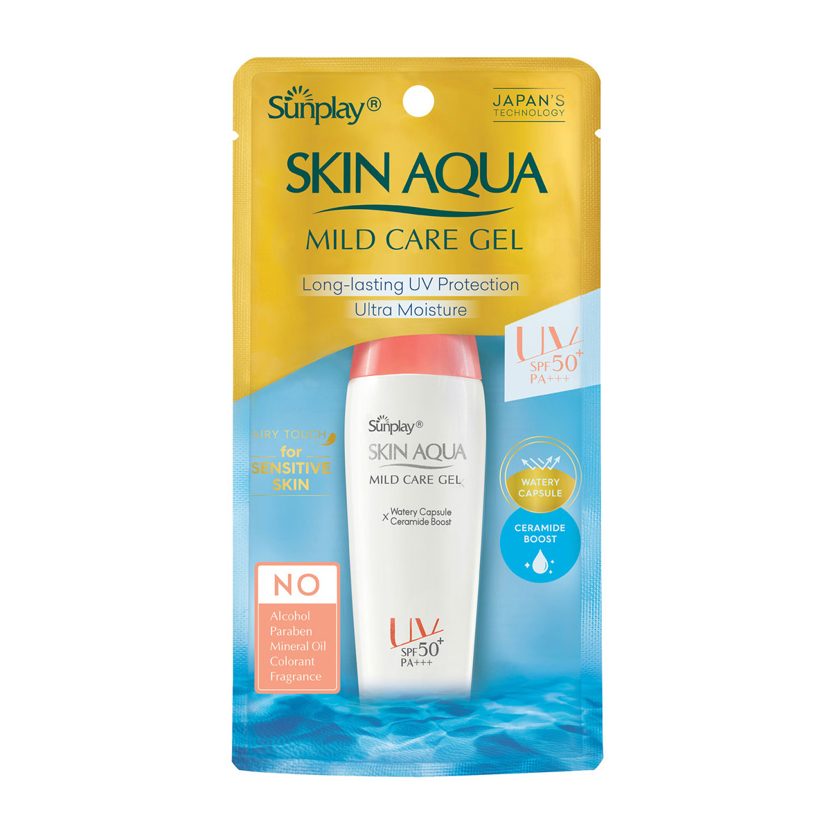 Kem chống nắng Skin Aqua cho da nhạy cảm dạng gel dùng hàng ngày Sunplay Skin Aqua Mild Care Gel SPF50+ PA+++ 25g