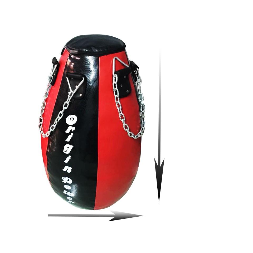 Võ Bao cát boxing chưa nhồi ruột hình quả lê cao cấp cao 80cm dk 45cm tặng kèm đai xích 8ly