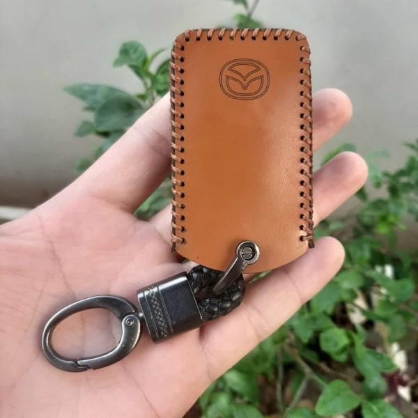 Bao Da Chìa Khóa Mazda 3.2020 -2021, Da Bò Nhập Khẩu ITALIA, Khắc Tên + Số ĐT Chủ Xe