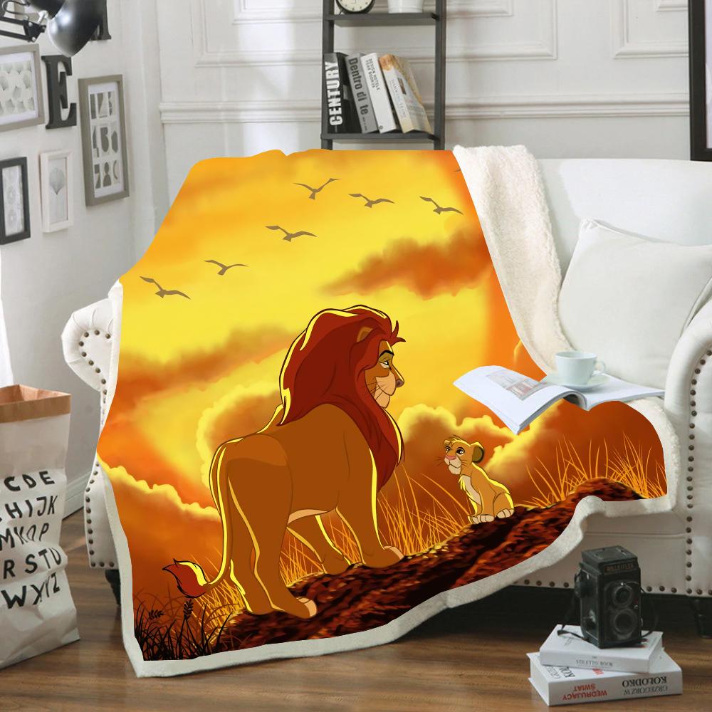 Disney Dễ Thương Simba Vua Sư Tử Bạn Bè Sang Trọng Chăn Cho Bé Của Trẻ Em Trẻ Em Tặng Ném 150X200Cm Sofa Giường vỏ Chăn Ga Gối