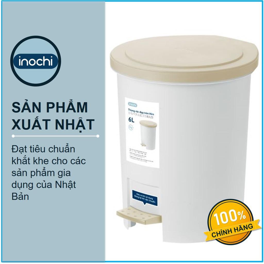 Thùng Rác Nhựa Đạp Chân Nắp Tròn inochi 6L 12 Lít Sọt Rác Văn Phòng mini thông minh THRT6L