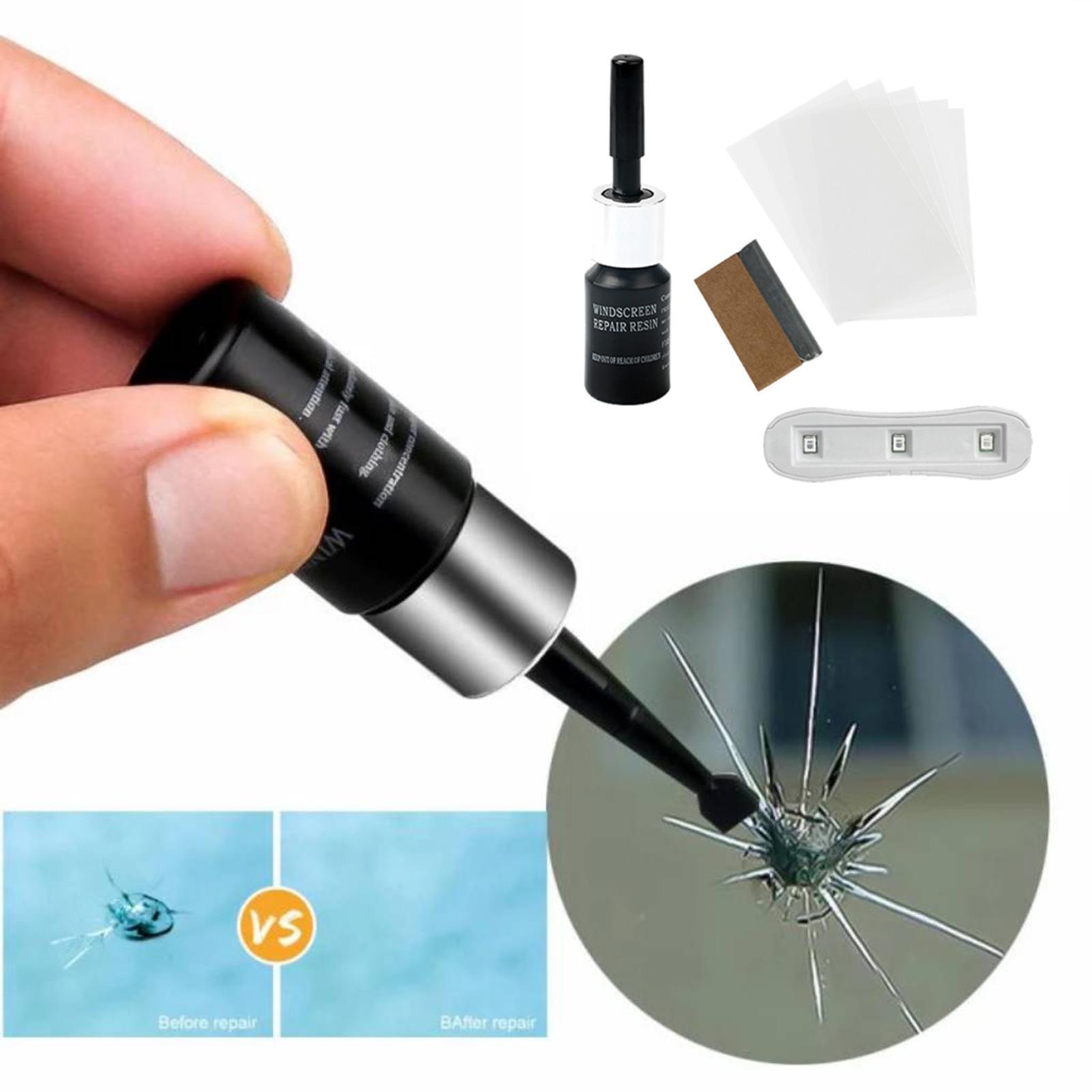 Windshield Crack Repair , Automotive Glass Repair Fluid Glue, Quick Fix Vehicle Glass DIY Windscreen Tool for Fixing Chips Cracks