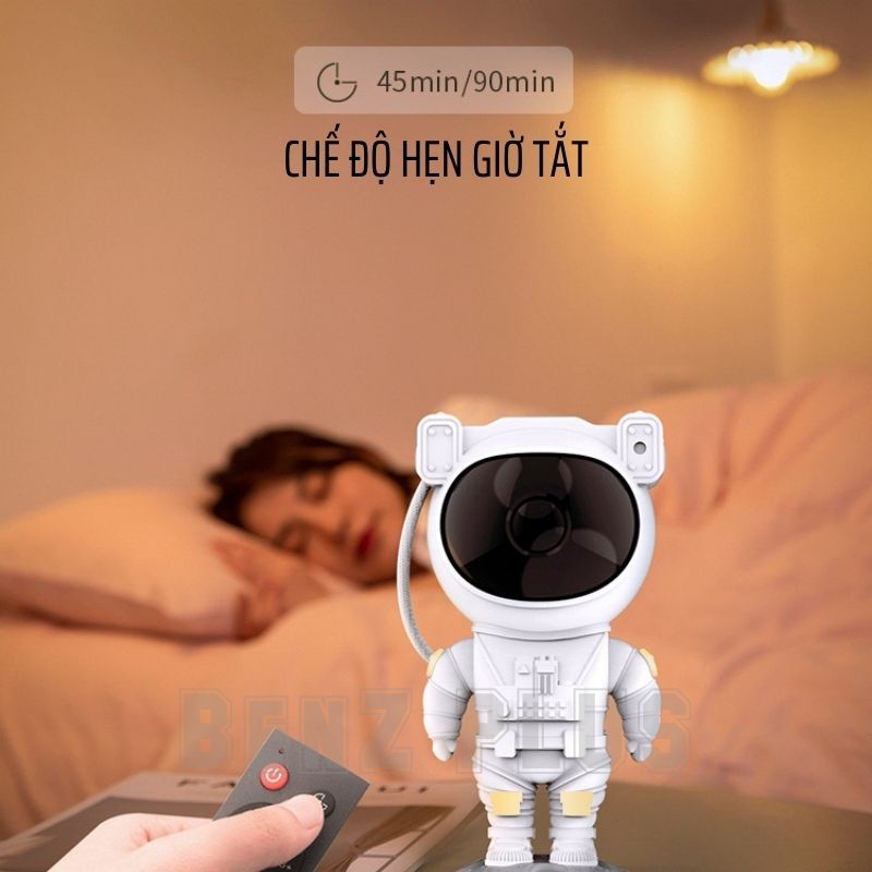 Đèn led phi hành gia BENZ chiếu bầu trời sao thiên hà phiên bản PREMIUM 2021 điều chỉnh nhiều chế độ qua điều khiển trang trí décor phòng ngủ, bàn làm việc