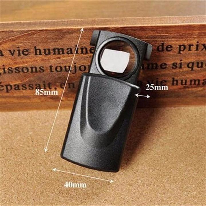 Kính Lúp Mini Cầm Tay Có Đèn 30X Đen