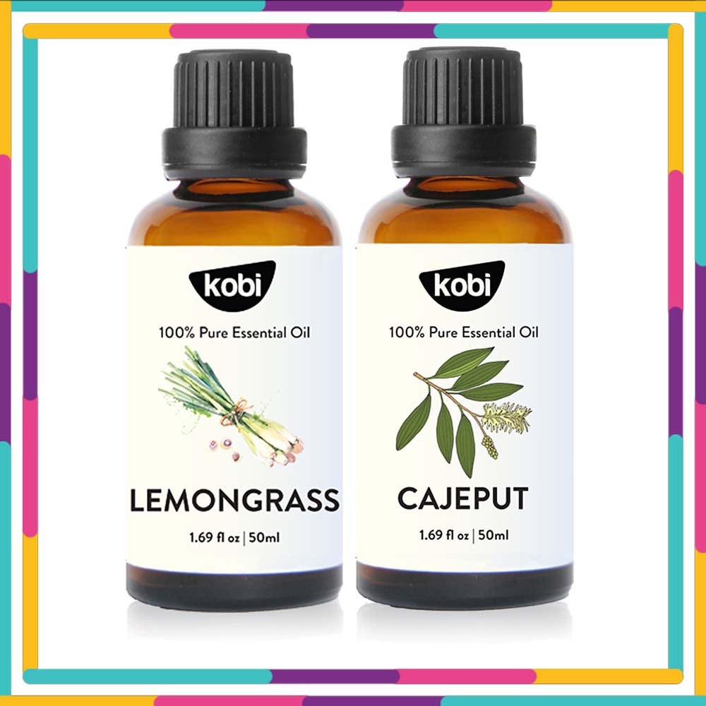 Combo Tinh Dầu Sả Chanh Kobi + Tinh Dầu Tràm Gió Kobi - Tinh Dầu Thiên Nhiên Nguyên Chất, Giúp Giảm Stress, Xua Đuổi Côn Trùng Và Khử Mùi Hiệu Quả, Thích Hợp Dùng Với Đèn Xông Và Máy Khuếch Tán