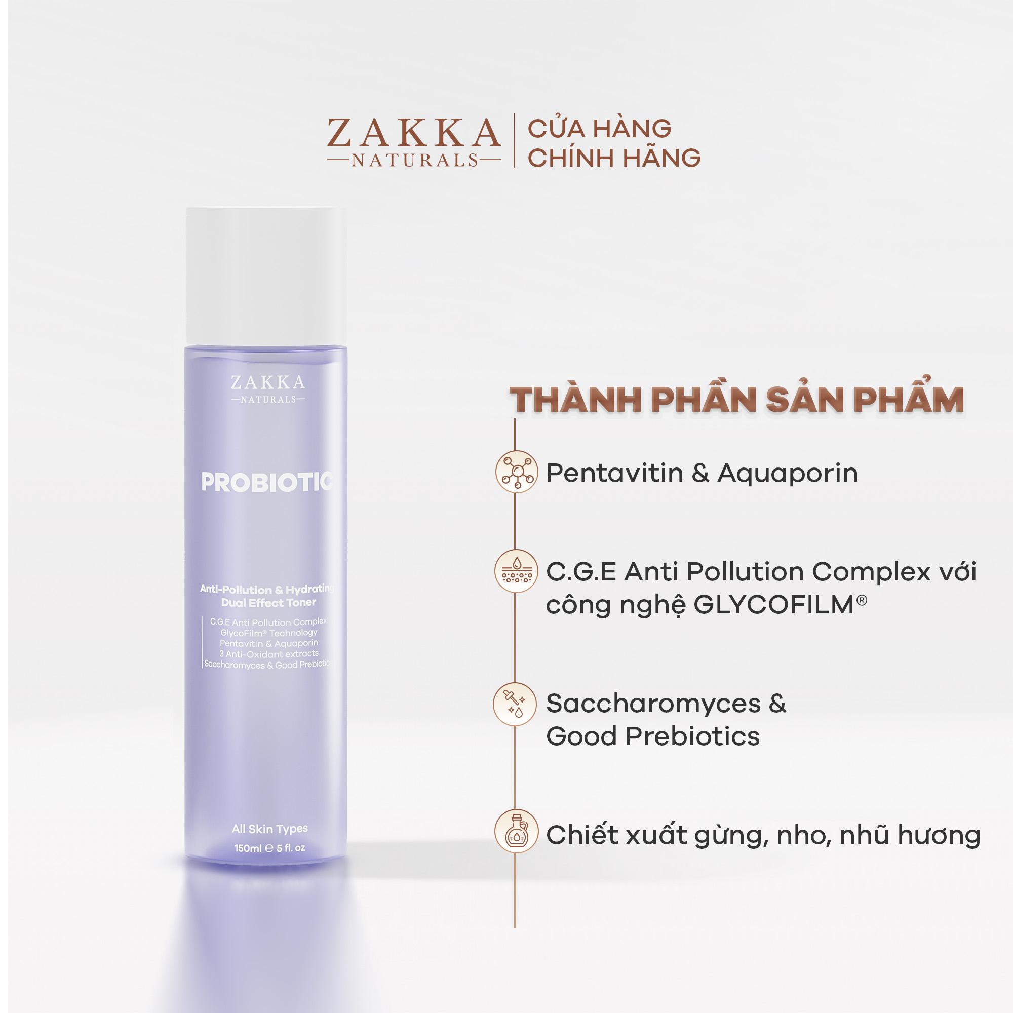 Hình ảnh Toner Probiotic Dual Effect 2 trong 1 Làm Sạch Bụi Mịn & Cấp Ẩm 150ml