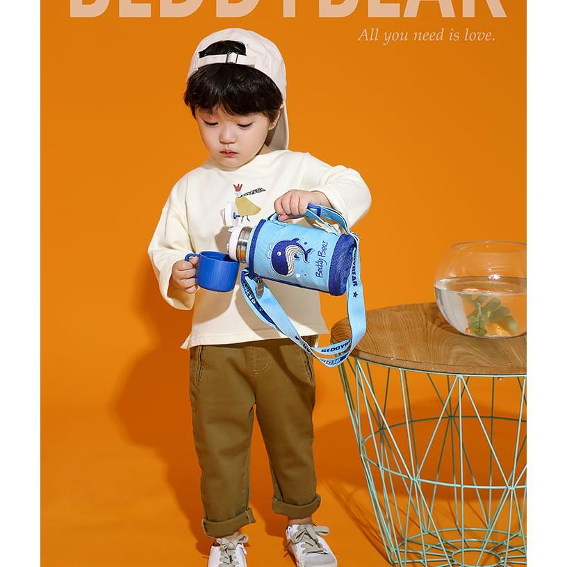 Bình giữ nhiệt cho Bé Trai hoặc Gái / Chính hãng 100% BEDDYBEAR/ BEDDY BEAR/ họa tiết Cá Voi / phù hợp Bé từ 2 tuổi trở