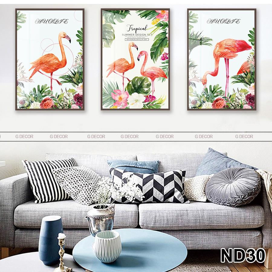 Tranh treo tường CAO CẤP 3 bức phong cách hiện đại Bắc Âu 21, tranh lá trang trí phòng khách, phòng ngủ, phòng ăn, spa