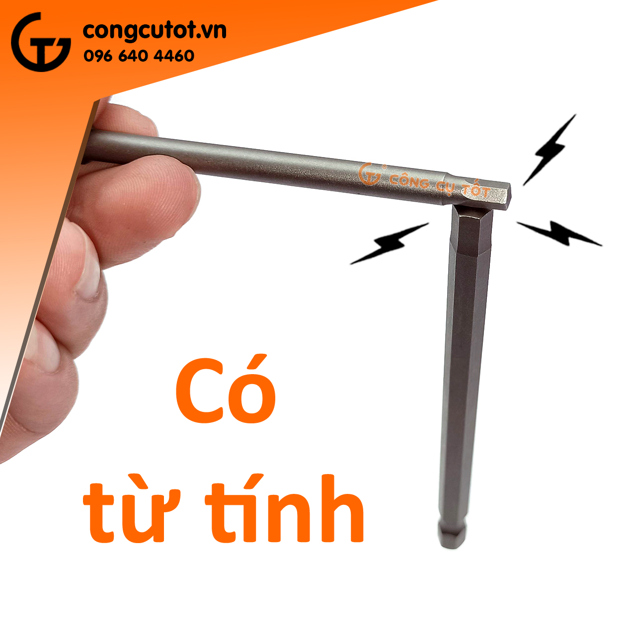 Vỉ 6 đầu bắt vít lục giác chuôi lục thép S2 2.5 - 8.0mm dài 100mm