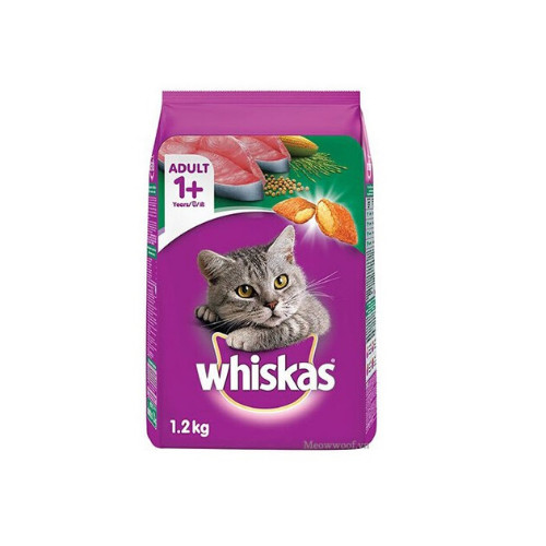 Combo thức ăn cho mèo lớn Whiskas vị cá ngừ 1,2kg + Pate mèo lớn vị cá ngừ 85g