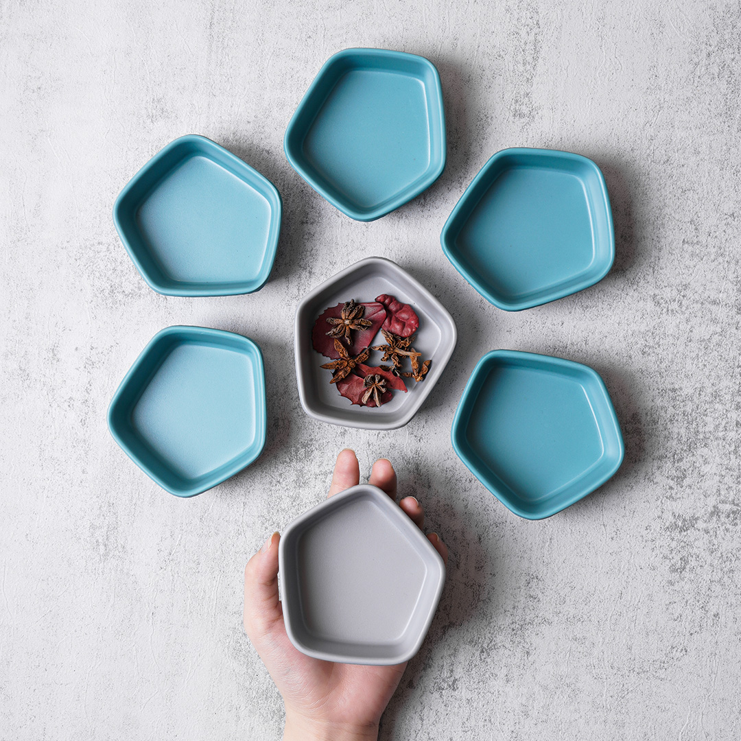 Chén tứ giác bằng melamine cao cấp màu xanh 9.2cm