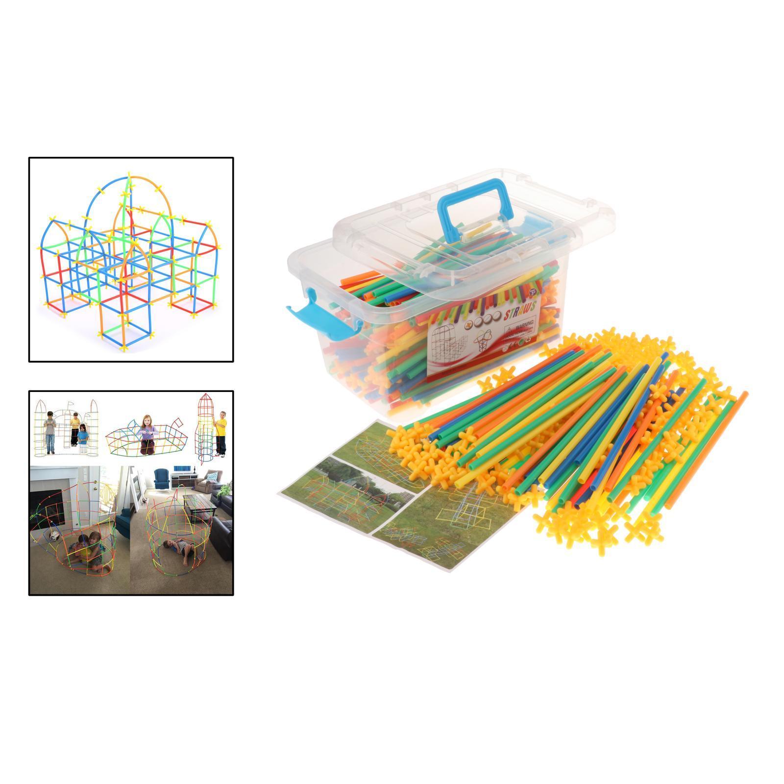 Fort Building Kit Construction Tunnel DIY Toys With Rods & Spheres