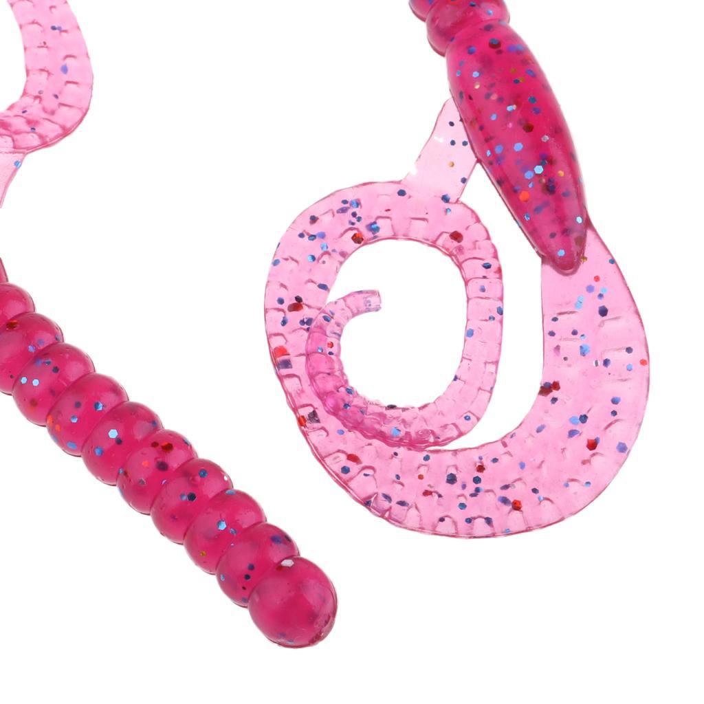 6pcs Flexible Grub Worm Soft Fishing Lure Simulation Earthworm Bait