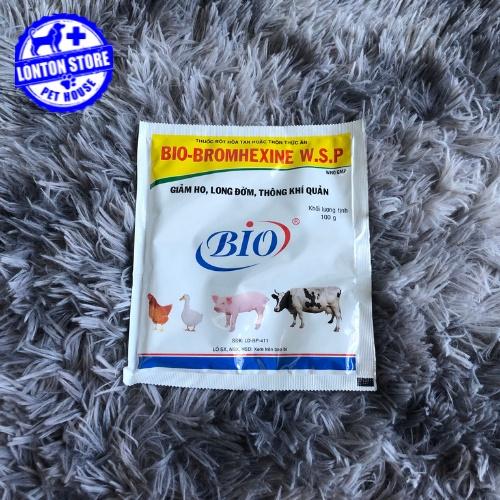 Bio Bromhexine - Giảm Ho, Long Đờm, Thông Khí Quản Hỗ Trợ Hô Hấp Cho Vật Nuôi, 100gr