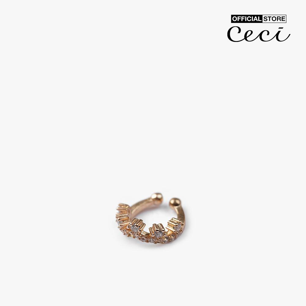 CECI - Khuyên tai nữ treo vành đính đá sang trọng CC1-04000049