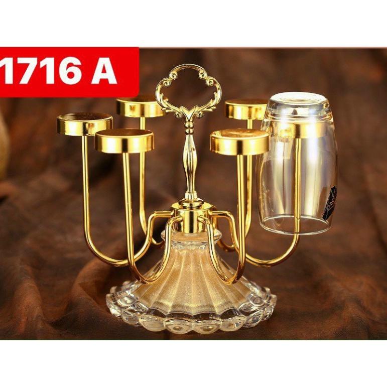 Khay Úp Cốc, Ly Hợp Kim Mạ Vàng Cao Cấp Kèm Khay Hứng Nước - Phong cách Bắc Âu Sang Chảnh
