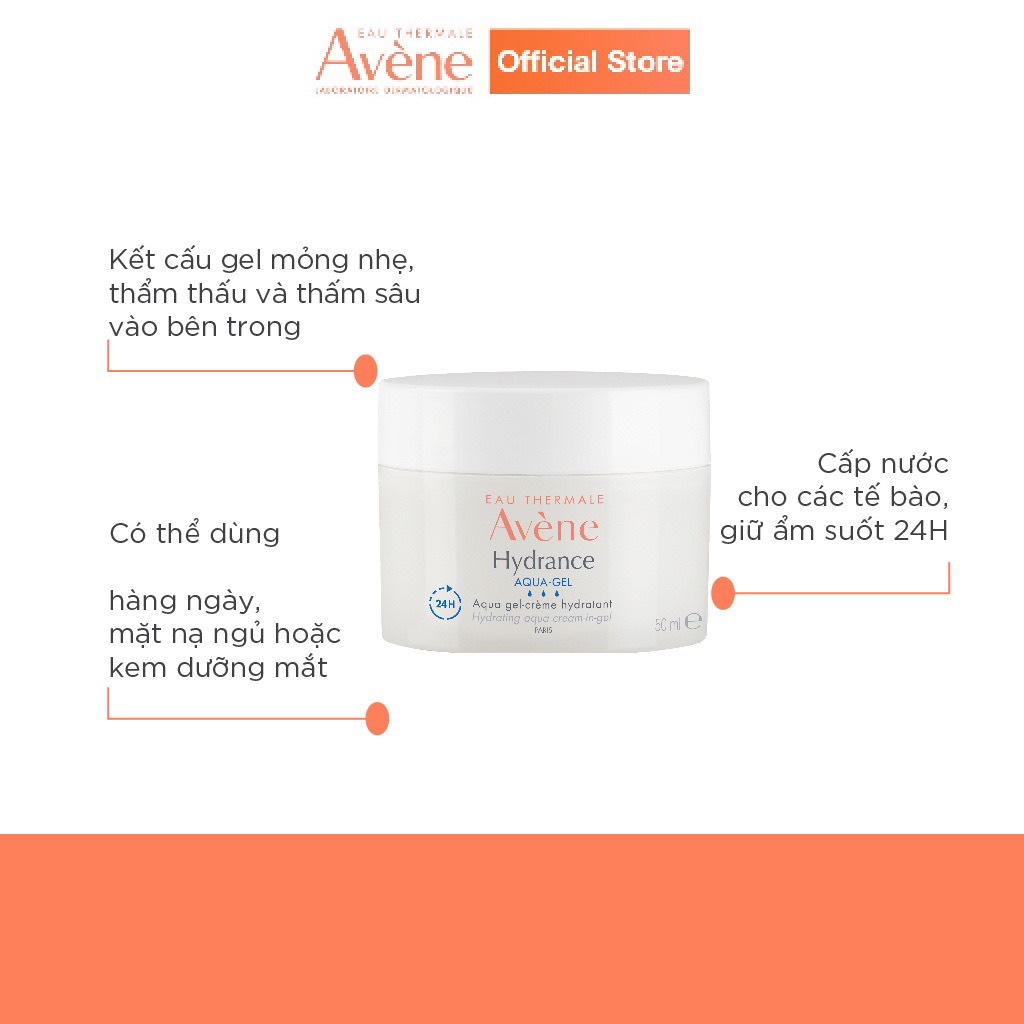 Gel cấp ẩm cho da khô mất nước, nhạy cảm Avene Hydrance Aqua-Gel 50ml