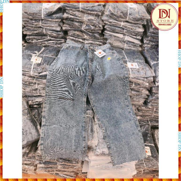 quần jeans nữ, quần bagy trơn ống vừa và quần bò logo mặt trời, thời trang nữ cạp cao chuẩn hàn giá rẻ nhất kèm ảnh thật