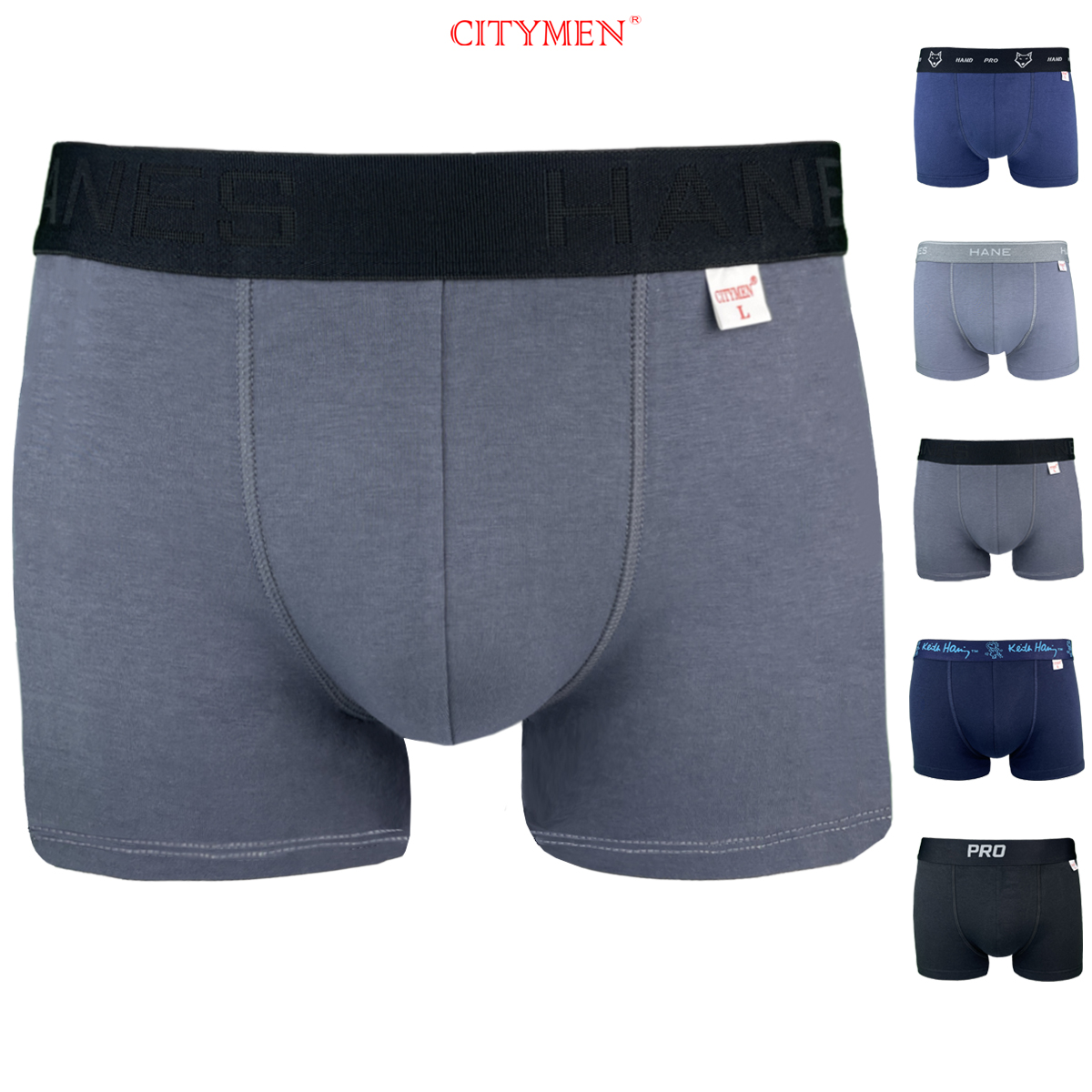 Hộp 4 Quần Lót Nam boxer vải cotton hiệu CITYMEN nhiều lưng 4 chiều cao cấp, đồ lót - LMTK-MULTIBC