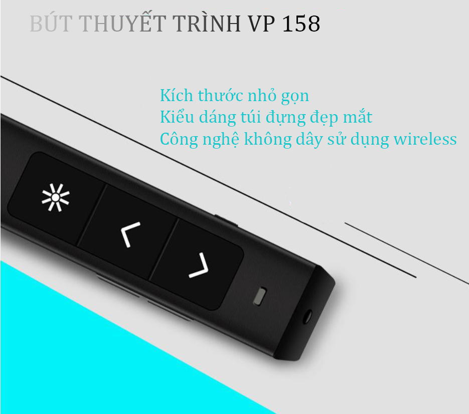 Bút thuyết trình VP158, Hỗ trợ thuyết trình, lật slide, Điều khiển bằng tia hồng ngoại_Giao màu ngẫu nhiên