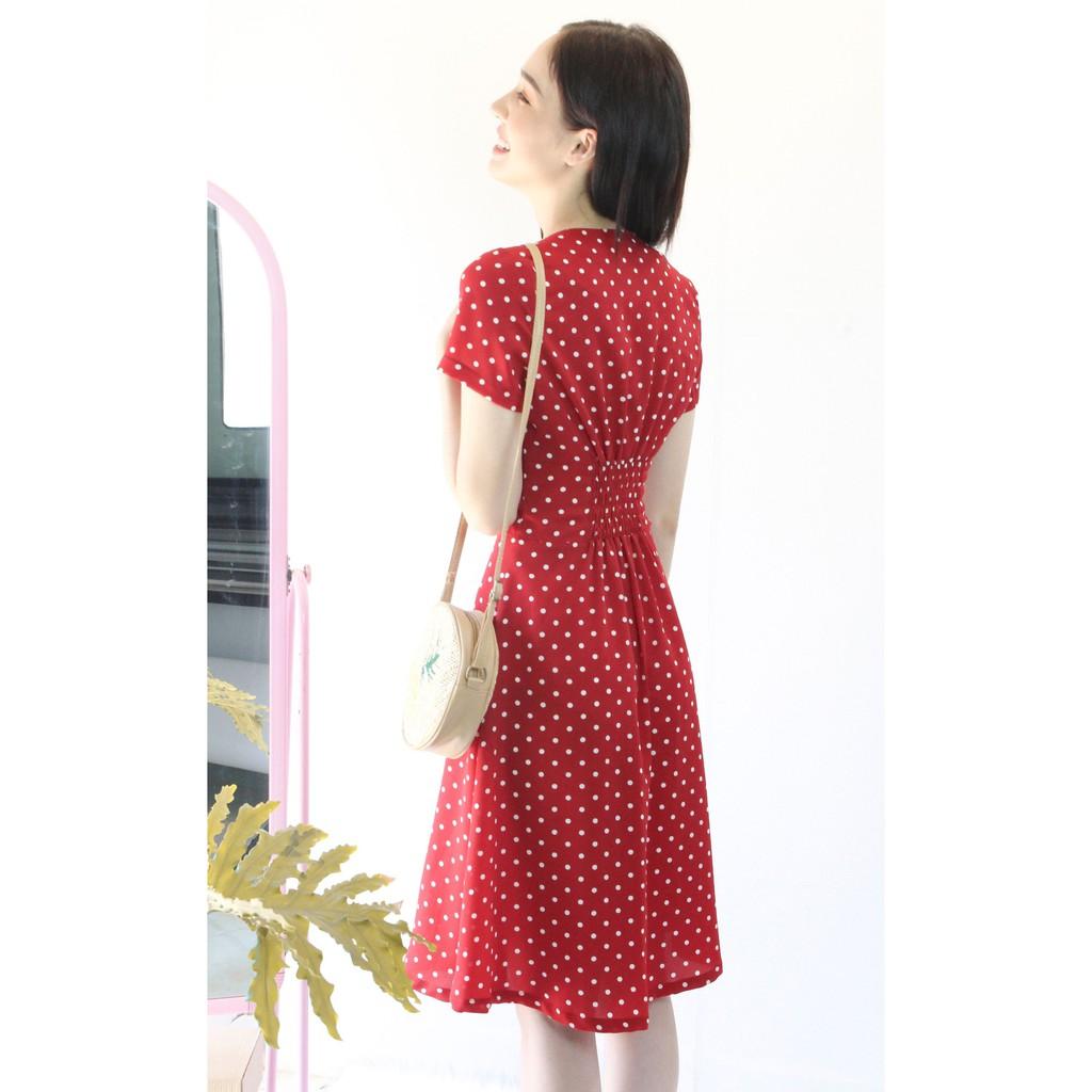Đầm hoạ tiết chấm bi