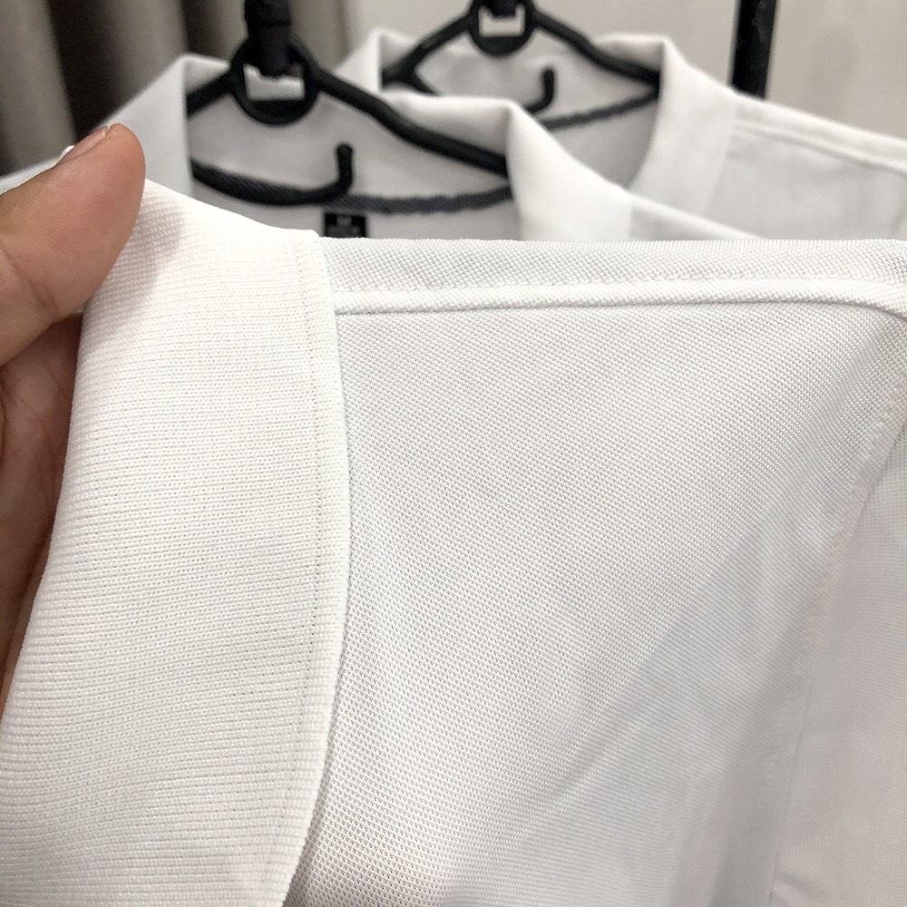 Áo Thun Polo Có Cổ Phong Cách Hàn Quốc Vải Dày Mát Màu Trắng
