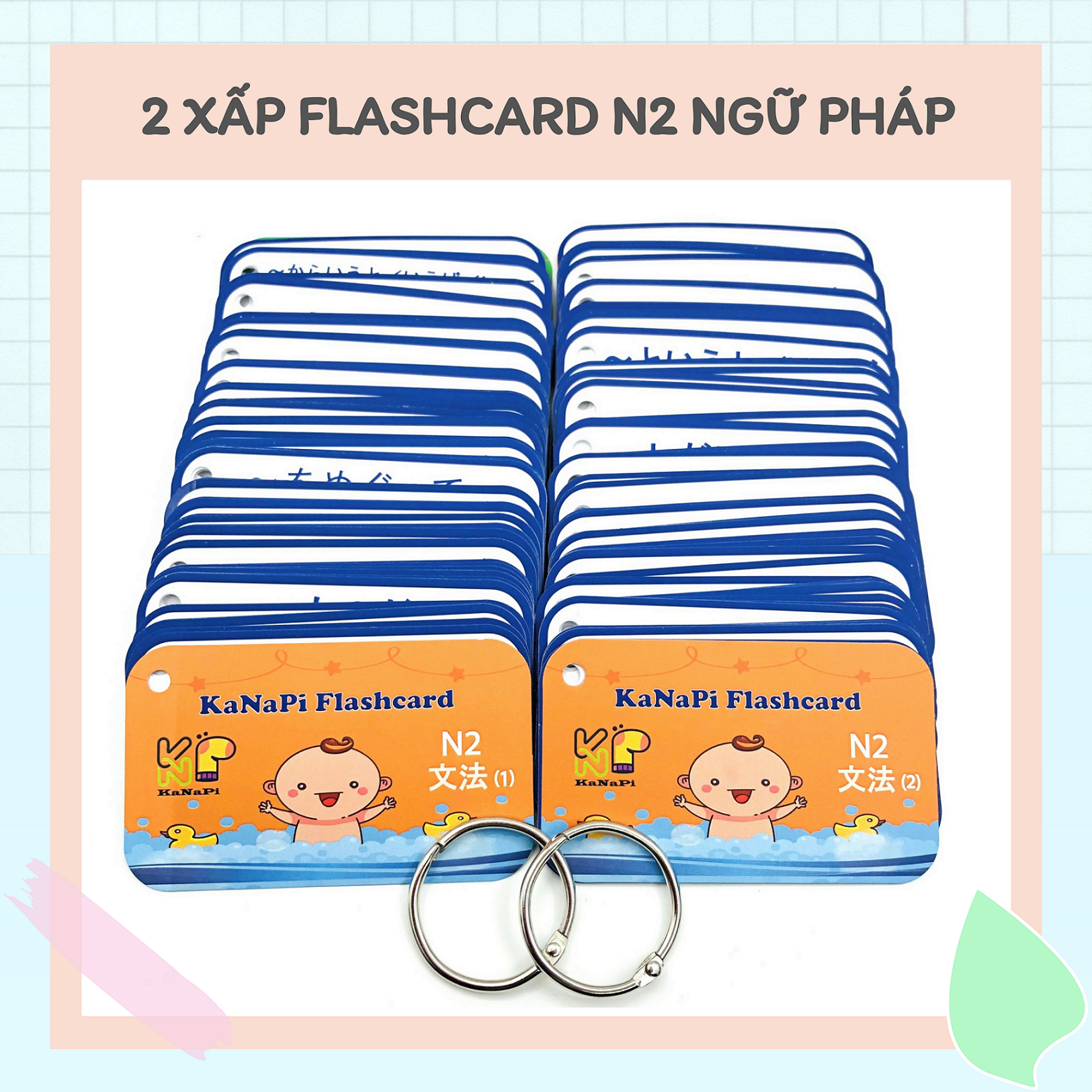 Flashcard N2 Ngữ Pháp (2 Xấp kèm khoen)