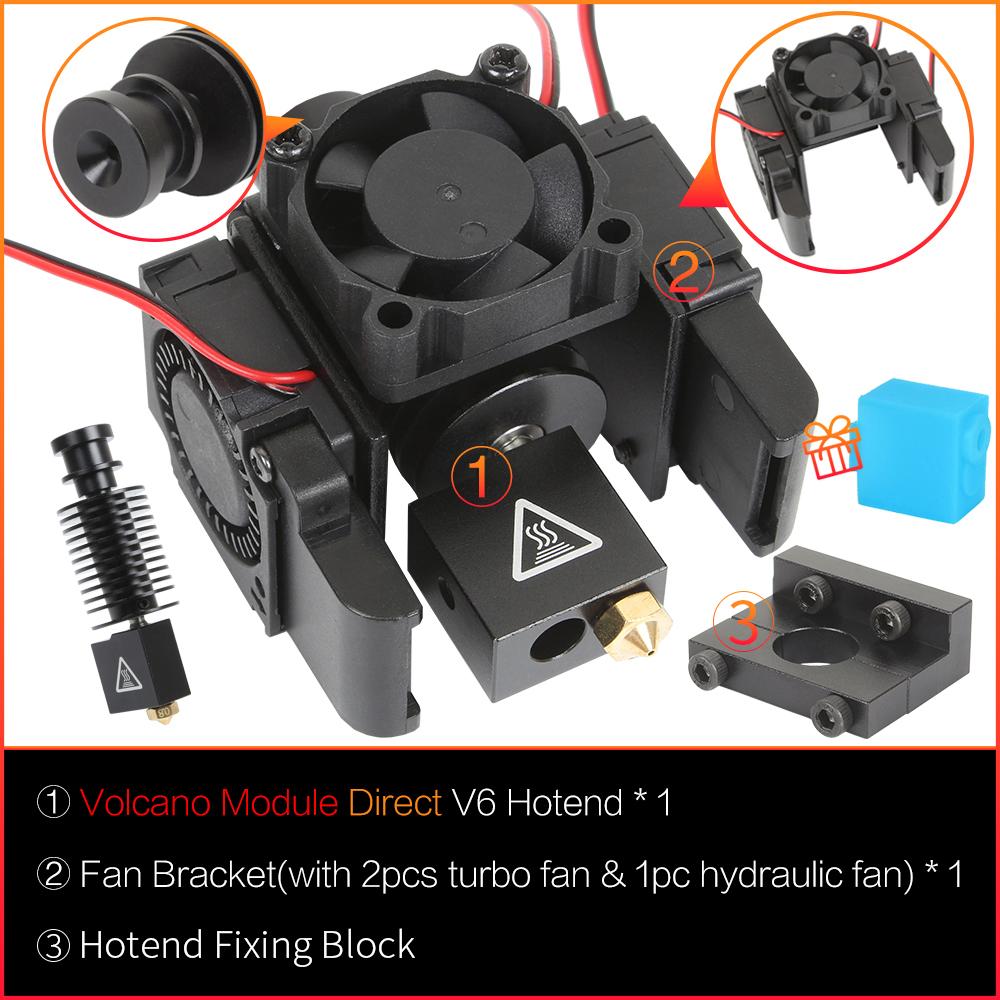 Máy in 3dway 3D Phần E3D V6 Hotend Kit All Metal Volcano Nốt Hotend Bowden Direct J-Head 12V/24V Quạt làm mát Quạt làm mát 1.75mm