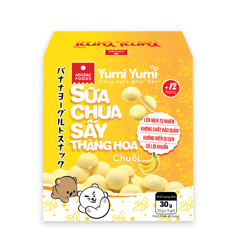 Sữa chua sấy thăng hoa Yumi Yumi vị chuối hộp 30g (10 g x 3 gói)