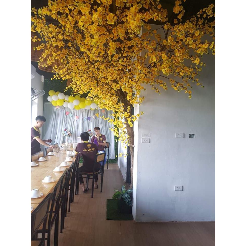 Cành hoa mai hoa đào giả trang trí Tết