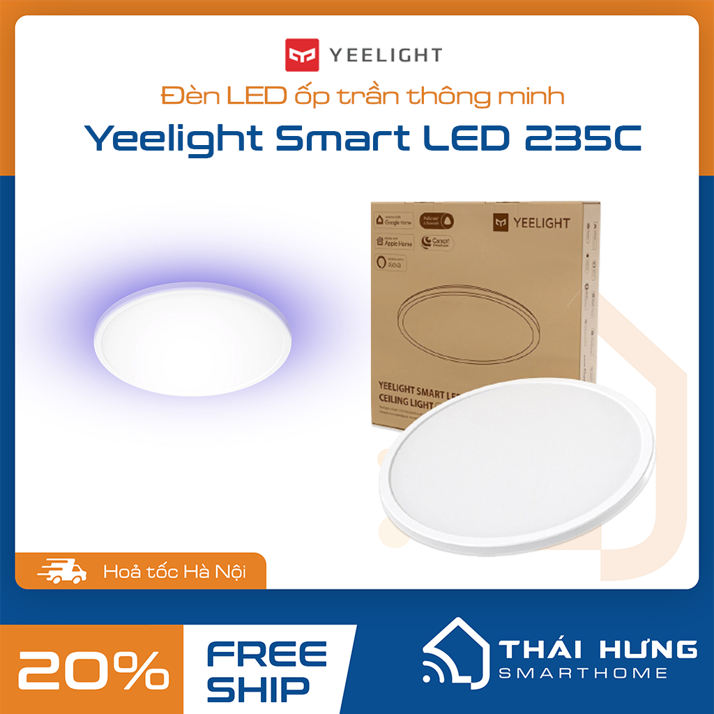 Đèn ốp trần thông minh Yeelight Smart LED 235C/300C/400C, Siêu mỏng, hắt RGB, tương thích HomeKit, hàng chính hãng