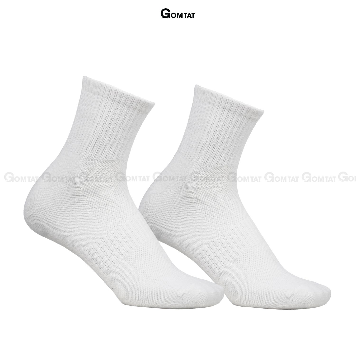 Combo 10 đôi tất vớ nam nữ cổ trung trơn màu GOMTAT chất liệu cotton cao cấp, thiết kế thoáng khí -GOM-KLB-TRONLUNG-CB10