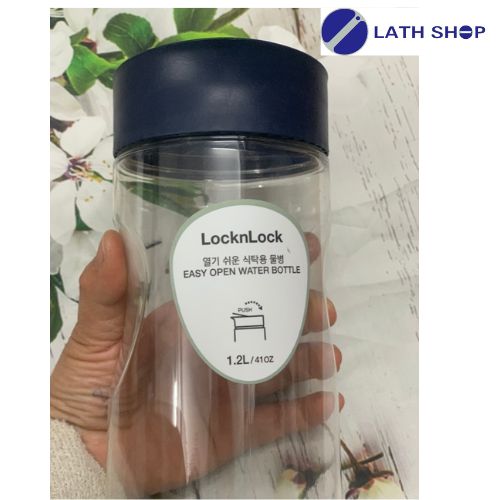 Bình Đựng Nước Lock&amp;Lock Bằng Nhựa Pet HAP813NN Mẫu Mới Mở Nắp Chỉ Một Nút Chạm -1.2L - Hàng Chính Hãng