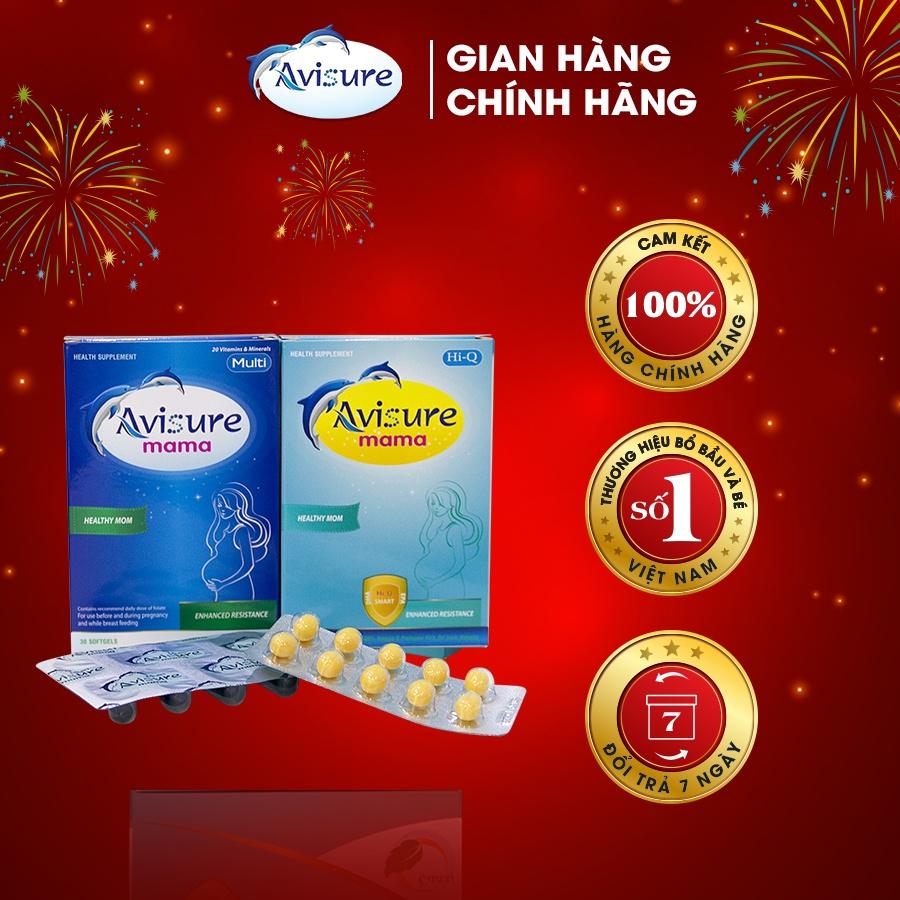 Combo sắt canxi DHA Vitamin tổng hợp cho bà bầu Avisure 120 viên