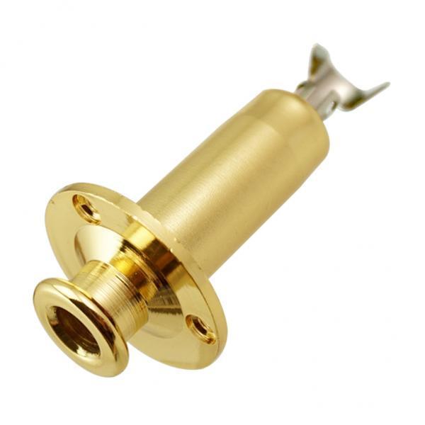 4X 6.35mm End Pin Output Input Strap Lock Pin Socket for Guitar Bass Gold