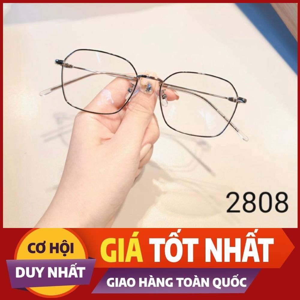 Gọng kính cận vuông, càng kính kim loại, cho cả nam và nữ 2808