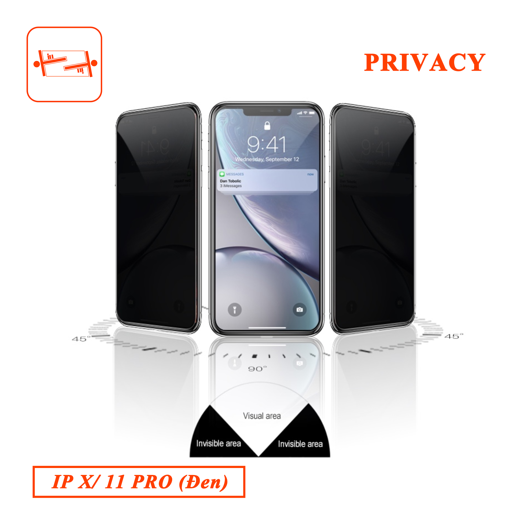 Kính Cường Lực Chống Nhìn Trộm Privacy Dành Cho iPhone X / 11 PRO (Đen)