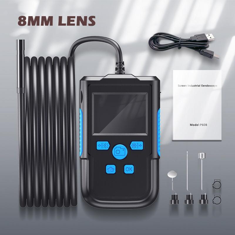 Màn Hình IPS 2.4 Inch Camera Nội Soi Công Nghiệp HD1080P Ống Xe Kiểm Tra Borescope Chống Nước Cứng Cáp LED Pin 2600 MAh