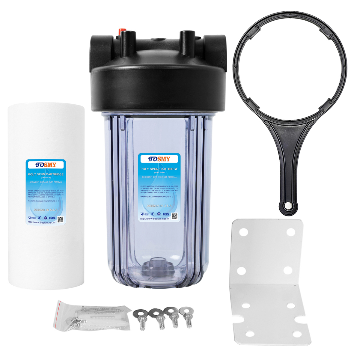 Bộ lọc nước đơn đầu nguồn chung cư SMY 10 inch Bigblue cao cấp