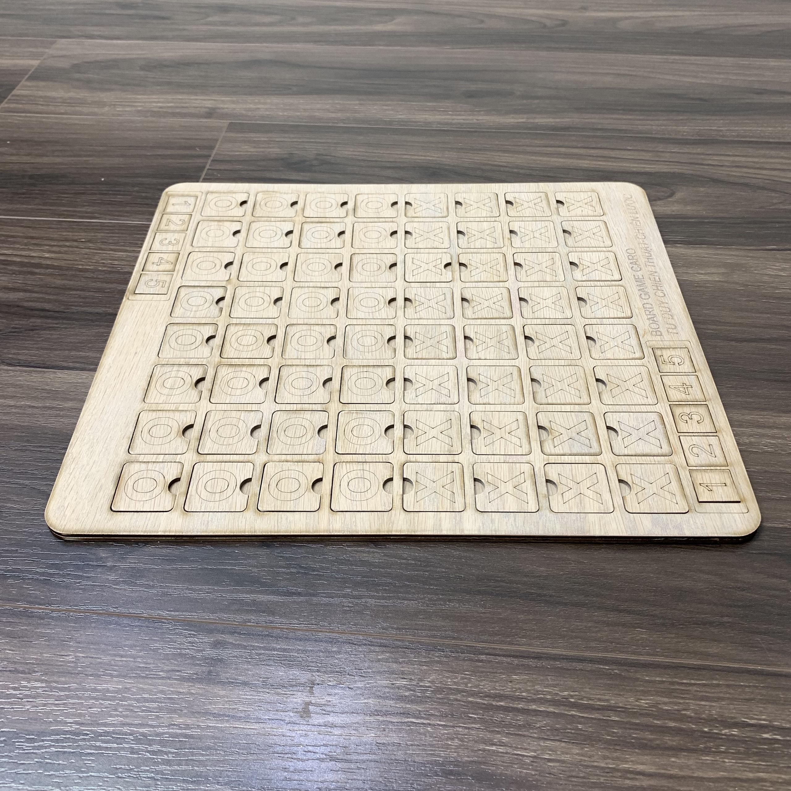 Trò Chơi Cờ Caro Bàn Cờ Bằng Gỗ Tự Nhiên Loại Lớn Kích Thước 30x30 cm