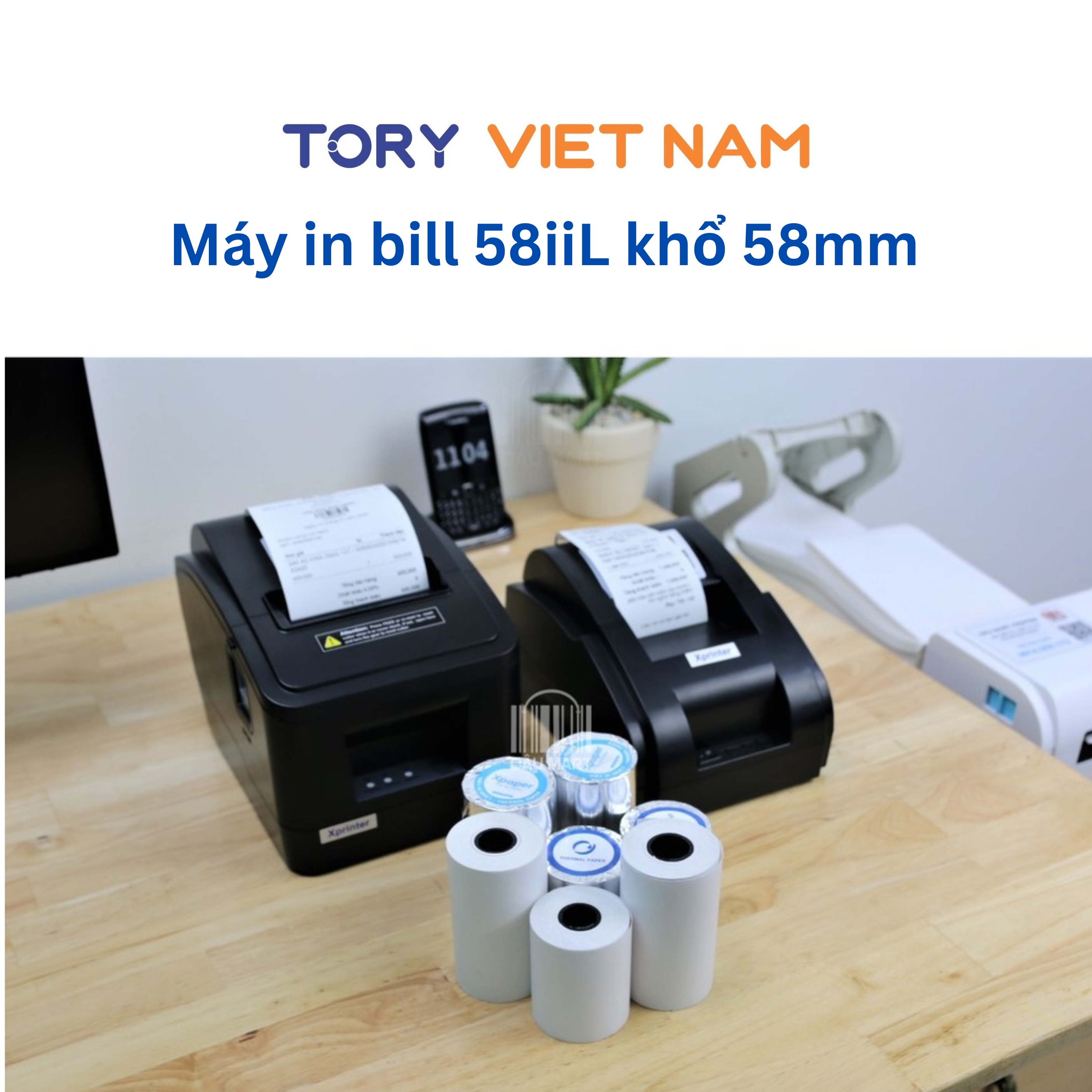 Máy in hoá đơn, in bill Xprinter XP58iiL khổ giấy 58mm kết nối USB, giá siêu rẻ
