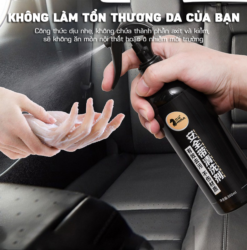Dung Dịch Tẩy Sạch Vết Bẩn Trên Dây Đai An Toàn Nội Thất Ô Tô Cao Cấp 300ml - Hàng Nhập Khẩu