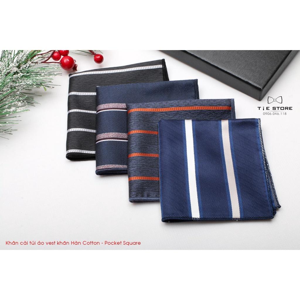 Khăn Cài Túi Áo Vest - Pocket Square, phụ kiện lịch lãm, nhiều mẫu kẻ