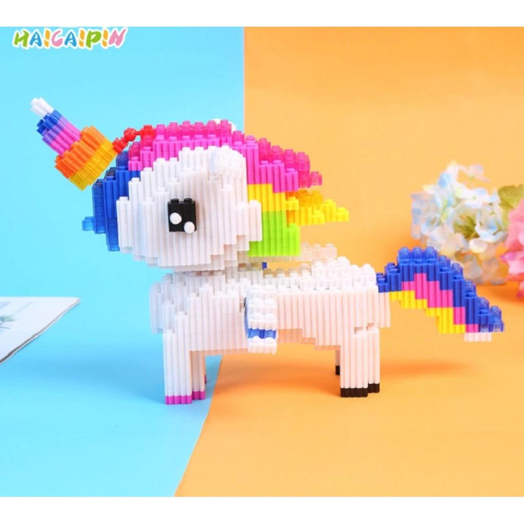 Ngựa Pony Trắng 2020pcs - Lắp Ráp Xếp Hình Nanoblocks Nhân vật hoạt hình cartoon - 1 hộp 1 con